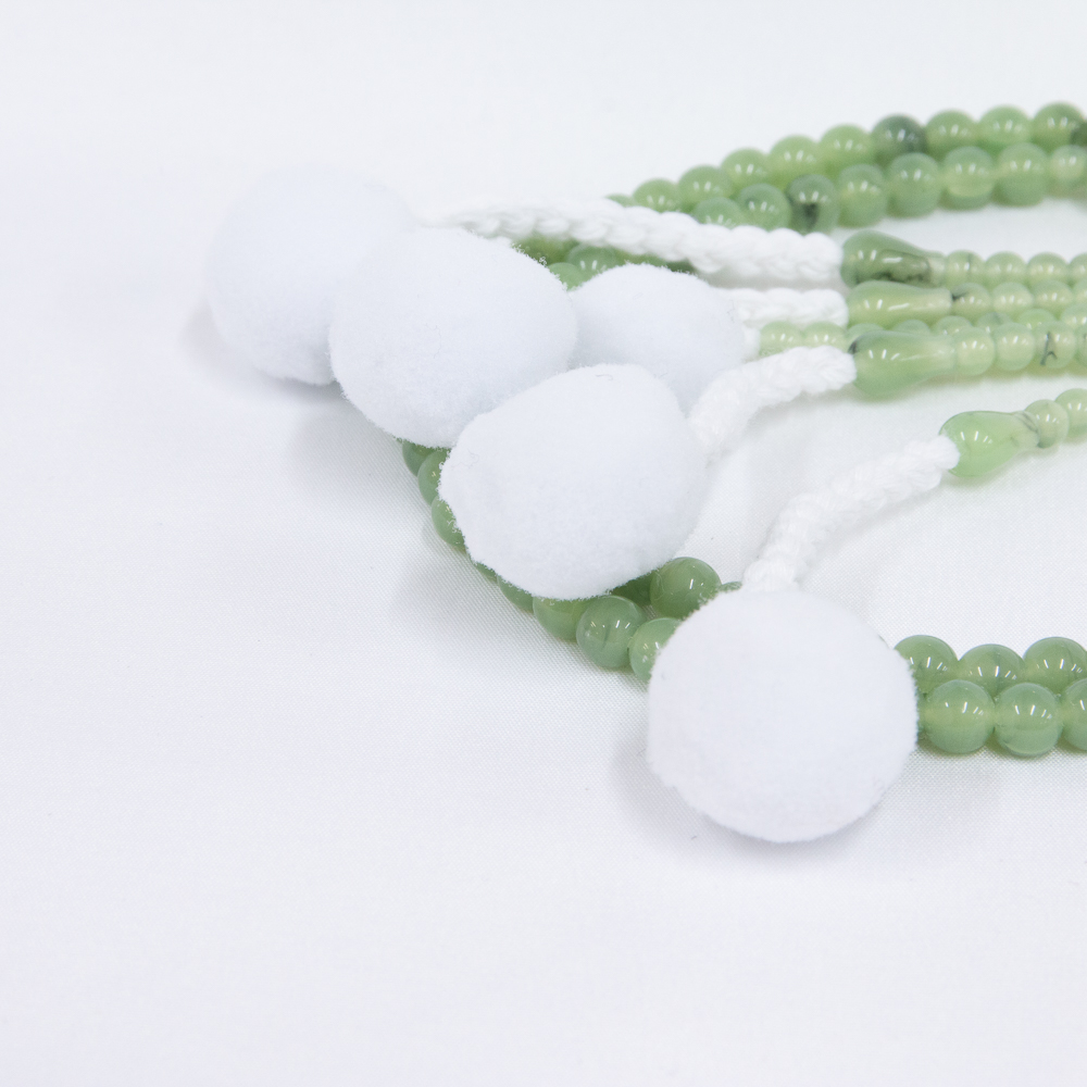 雲翡翠 数珠 尺寸（大・男性向け） プラスチック 綿房 創価学会念珠